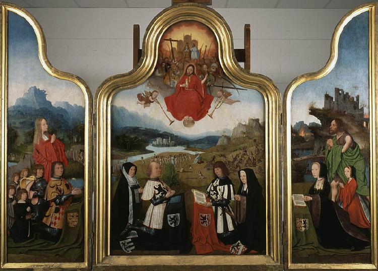 Jan Mostaert Triptych with the last judgment and donors oil painting image
